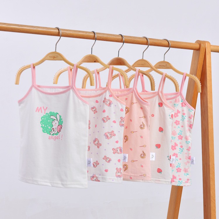 AG01 - Áo Thun Cotton 2 dây bé gái in họa tiết (8-23kg) - Richkids123