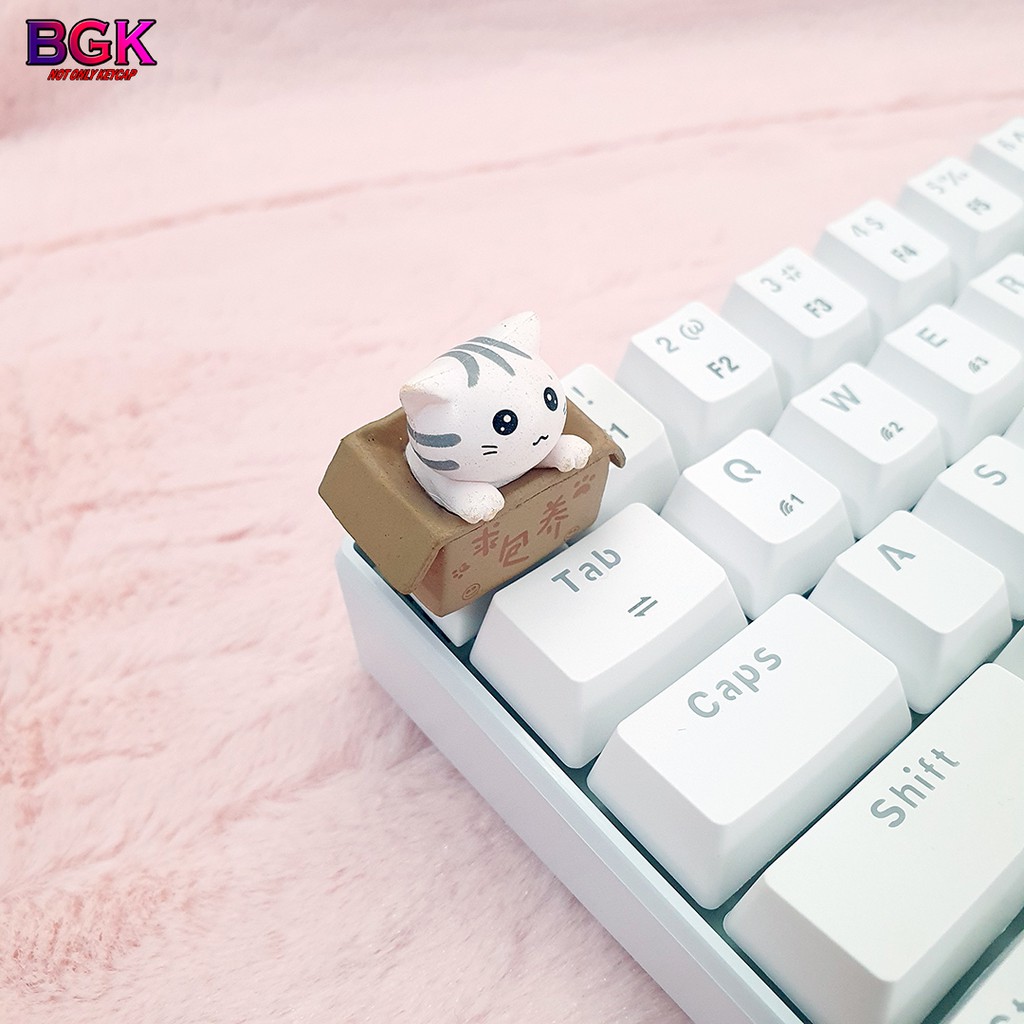 Keycap lẻ hình Mèo Con Trong Hộp siêu dễ thương Keycap Artisan