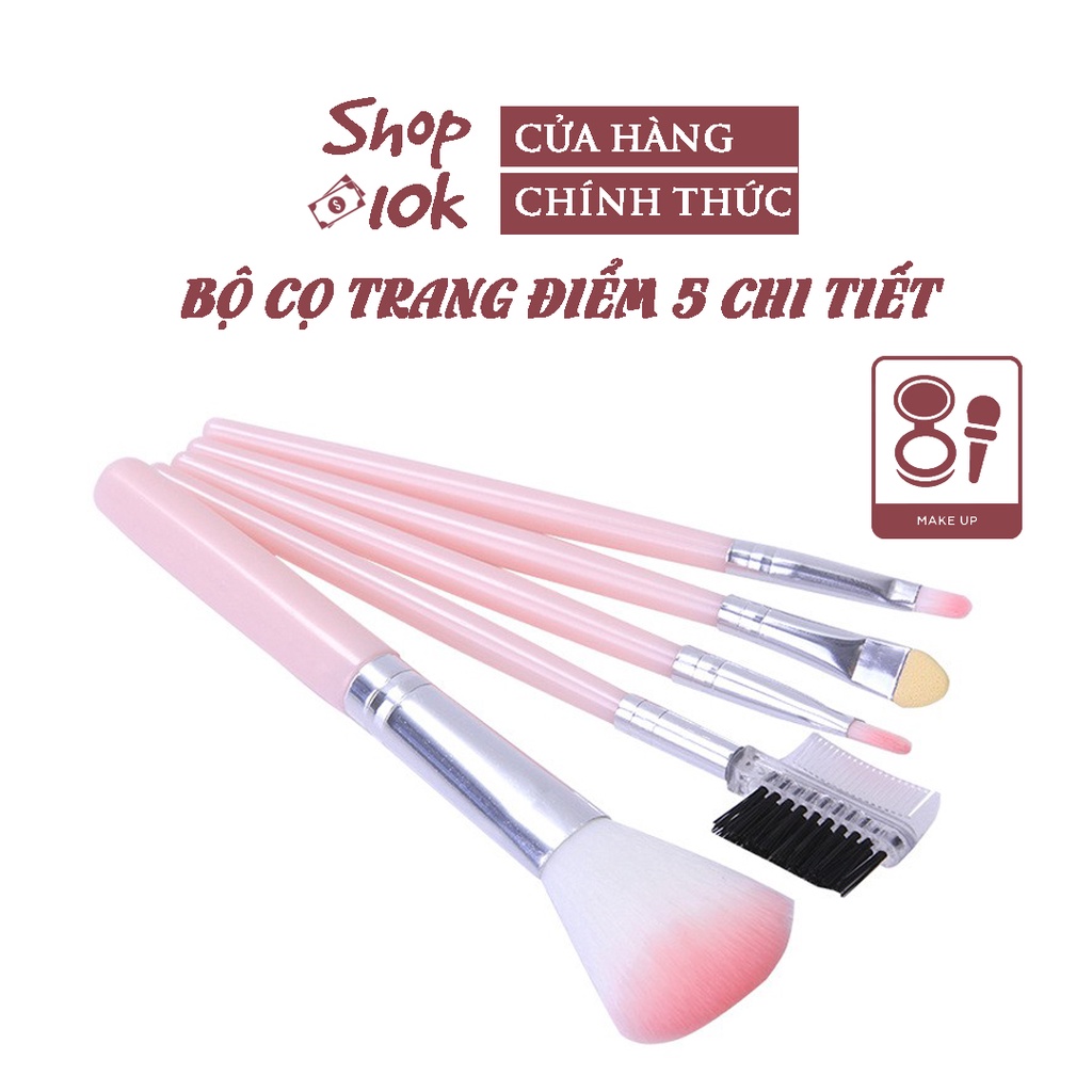 Bộ cọ trang điểm 5 chi tiết màu hồng
