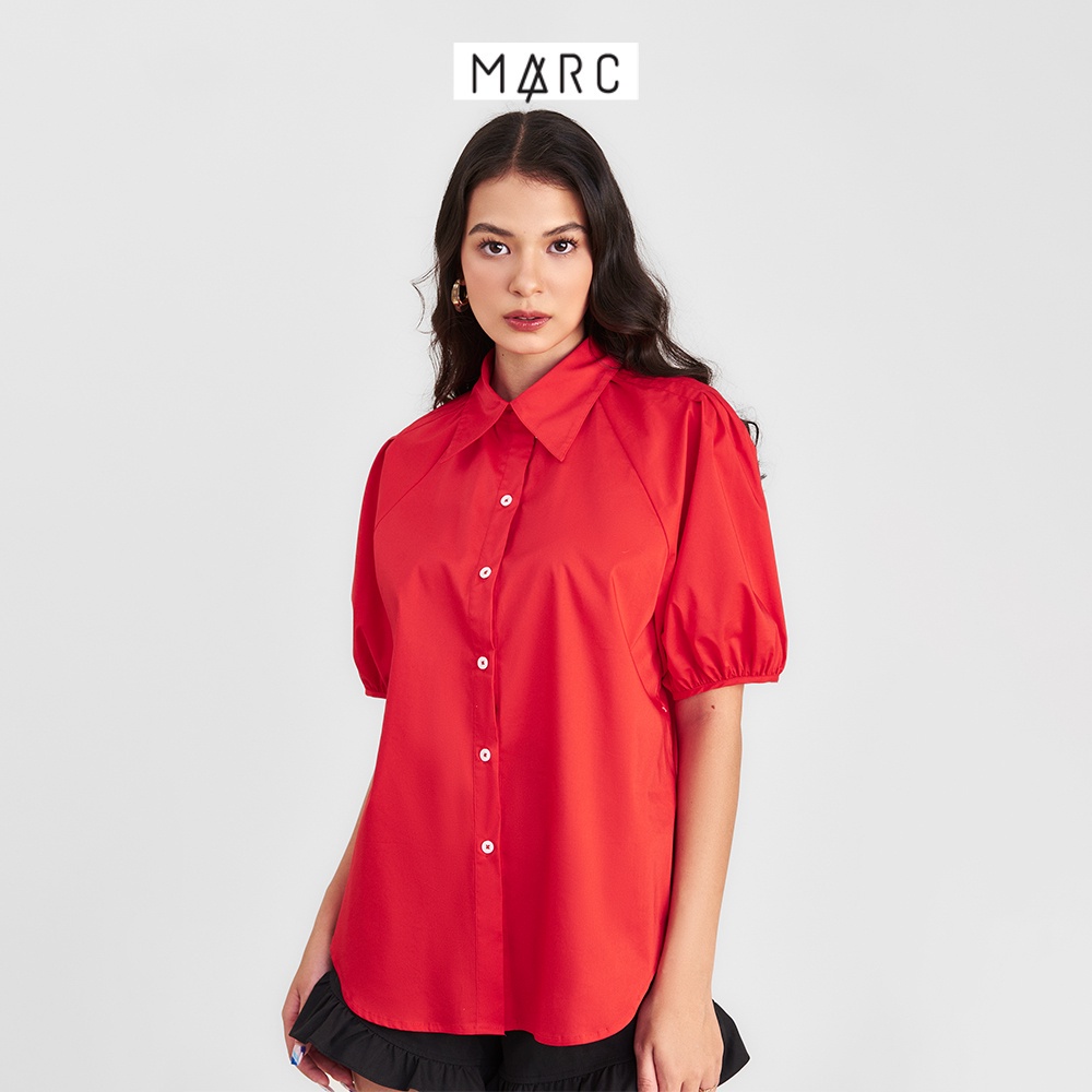 Áo sơ mi nữ MARC FASHION tay phồng vạt bầu