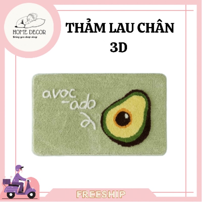 ( XẢ KHO ) Thảm lau chân lông cừu 3D - Chống trượt