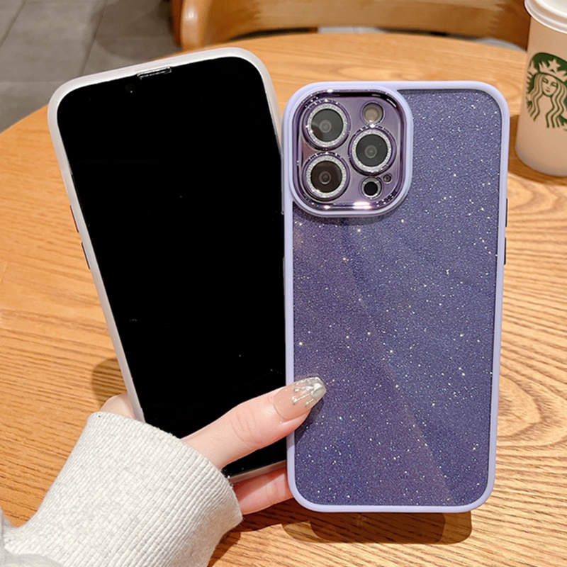 Ốp Điện Thoại Silicon Cứng Chống Sốc Mạ Kim Tuyến Sang Trọng Cho iPhone 14 Plus 13 12 11 Pro MAX XR XS MAX