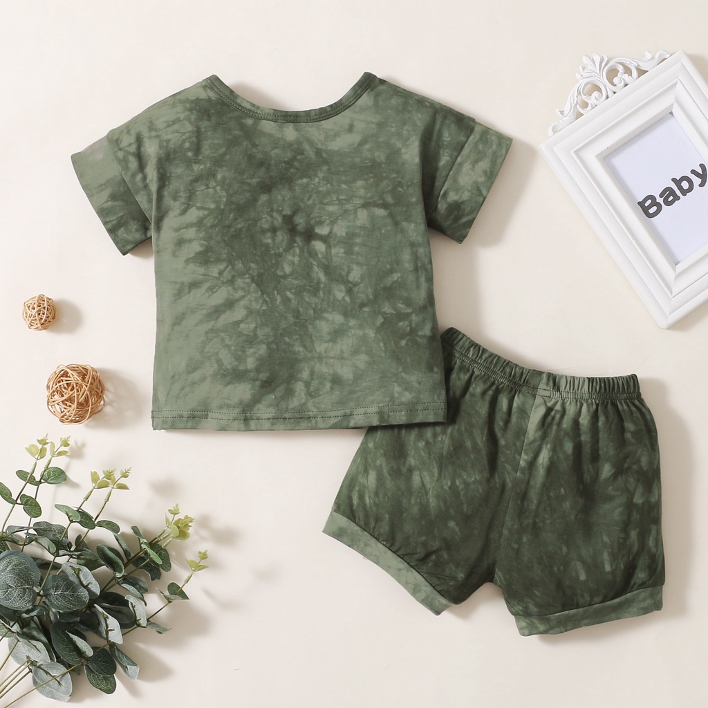 Set áo thun tay ngắn + quần ngắn MIKRDOO thời trang mùa hè đơn giản cho bé trai