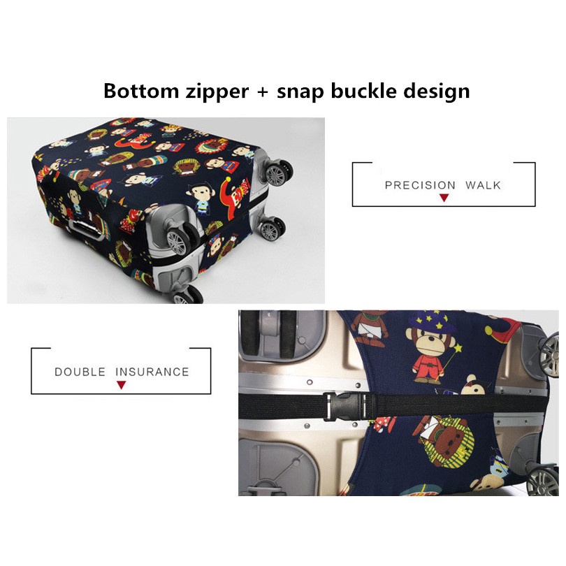 Vỏ Bọc Vali Chống Bụi Bằng Polyester Hình Thú Dễ Thương Kích Thước 19-32 Inch