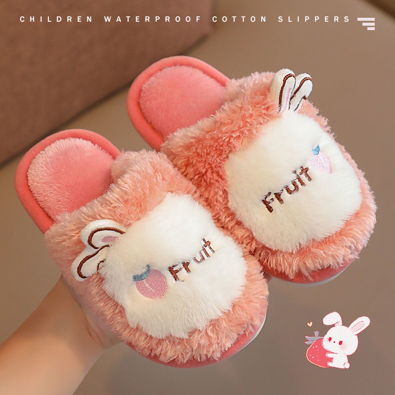 Dép cotton đi trong nhà chống trượt phong cách chú thỏ hoạt hình thời trang cho bé
