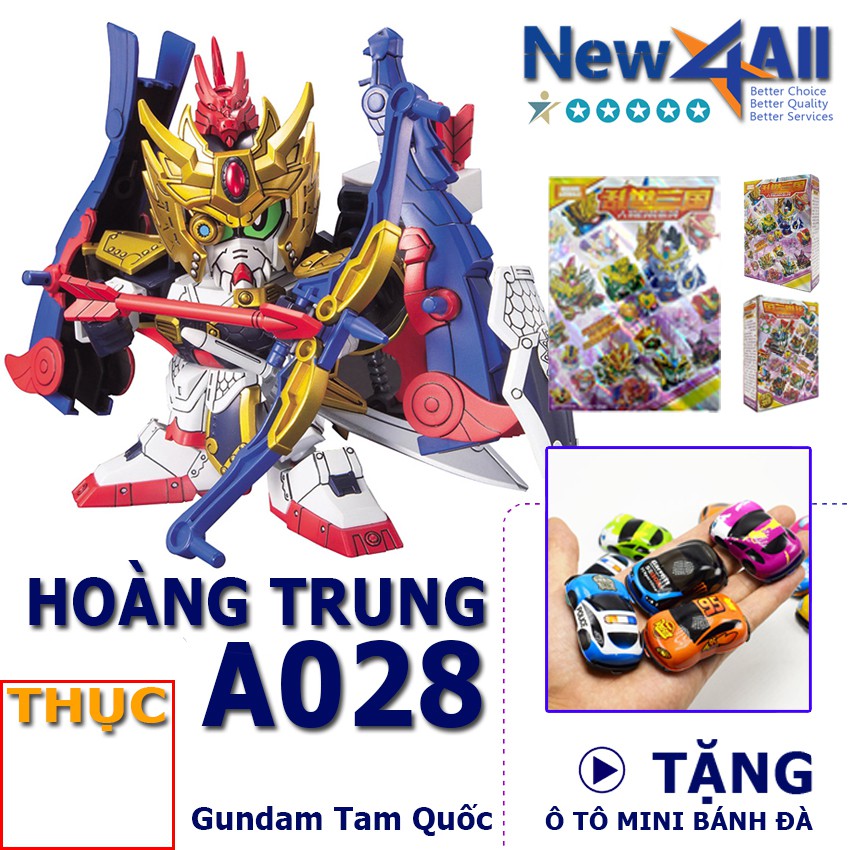 Gundam A028 Hoàng Trung - Đồ chơi lắp ráp sd Gundam Tam Quốc New4all tặng kèm 01 xe ô tô mini bánh đà