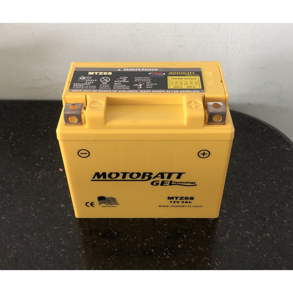 Bình ắc quy 12V MOTOBATT MTZ6S, 12V - 5Ah dùng cho Winner, Lead 125, AB 125/150, SH Mode, SH Việt 125/150