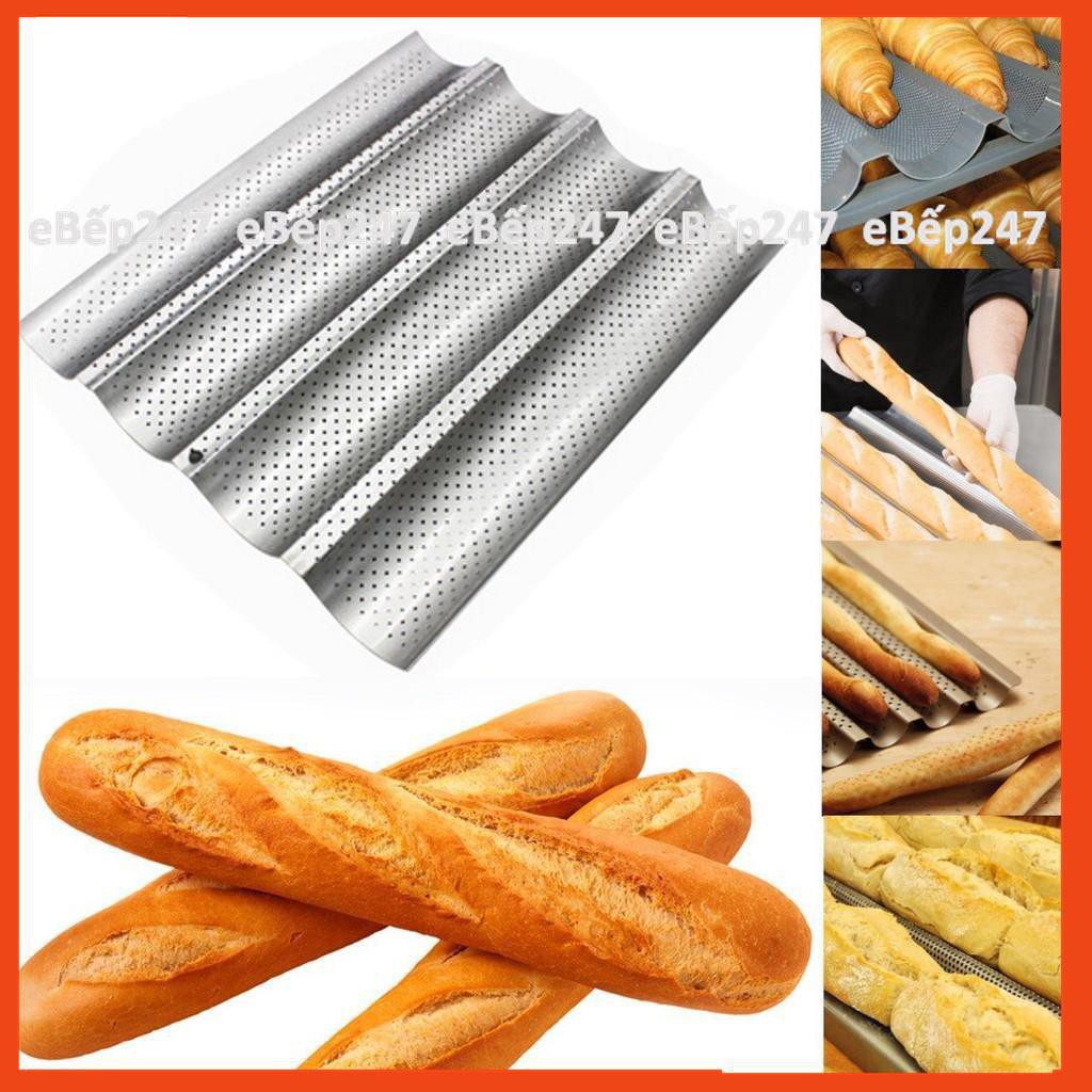 Khay nướng bánh mì 4 rãnh loại tốt, chống gỉ, siêu bền, an toàn – hàng chuyên dùng cho lò bánh - eBếp247