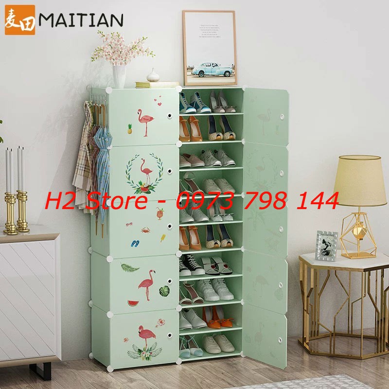 TỦ ĐỂ GIÀY BỘ CỐM CỬA HẠC 20 Ô (chia ô) ĐA NĂNG THÔNG MINH