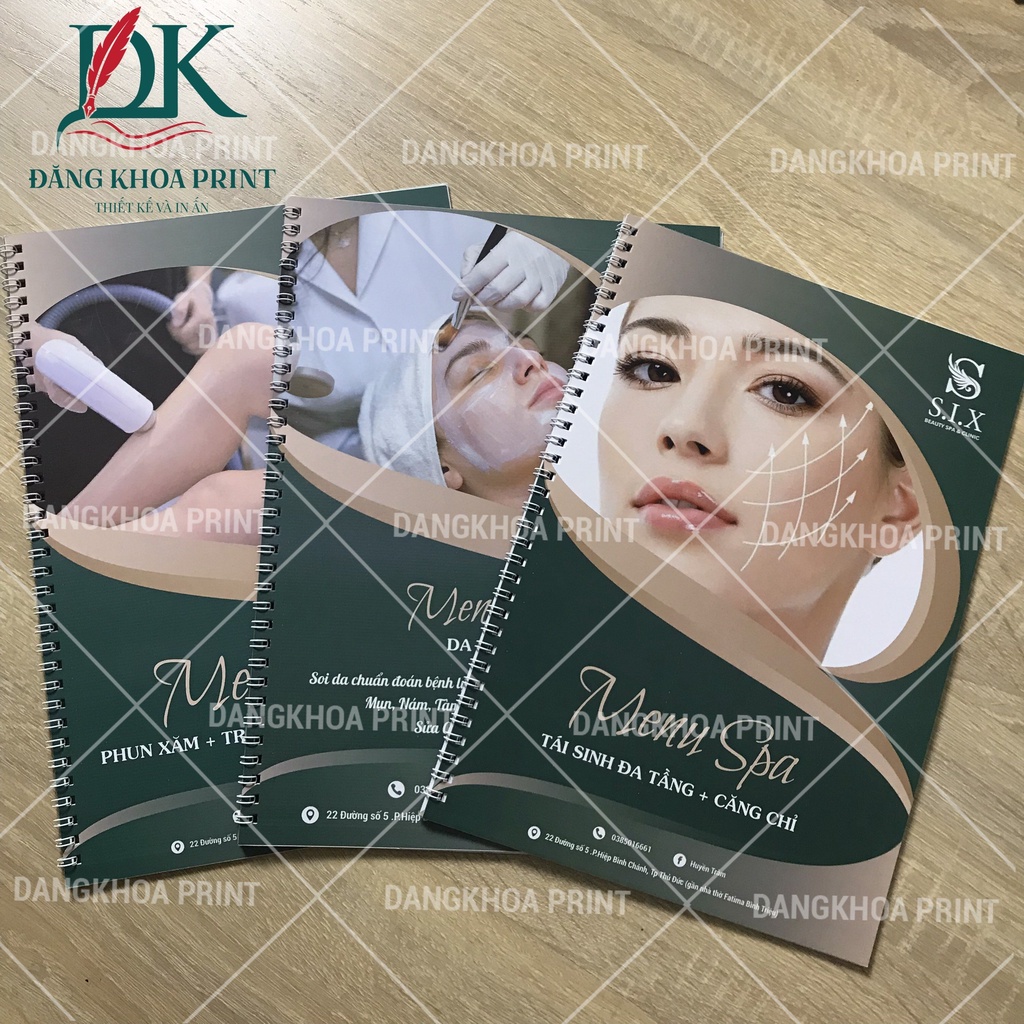 In menu đóng quyển, đóng gáy lò xo