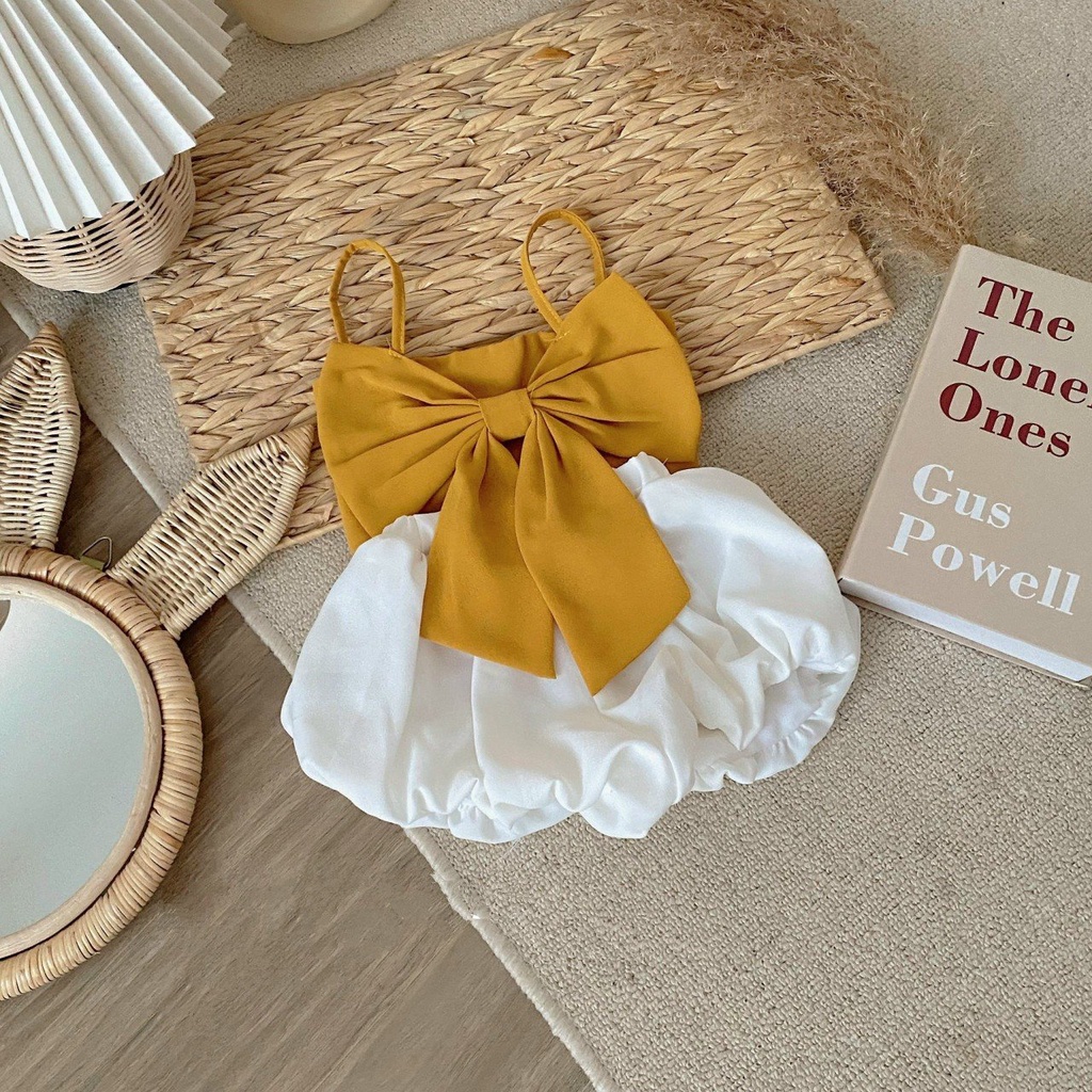 ( 8-20kg ) Đồ bộ bé gái 2 dây nơ xinh xắn AM938 - Quần áo trẻ em TTR18