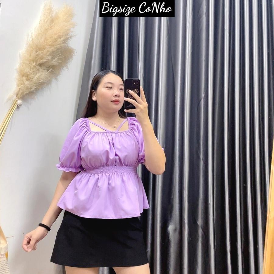 Áo kiểu Nhún Bo PEPLUM Bigsize nữ hách eo tay bo từ 58-95kg AT13