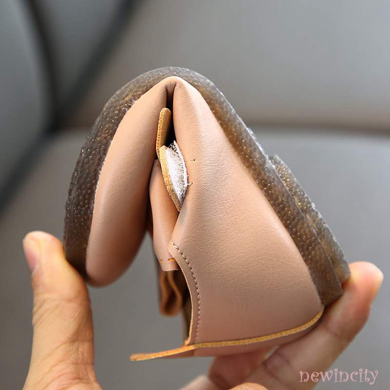 Giày búp bê đính nơ đế mềm chống trượt phong cách Hàn Quốc cho bé gái