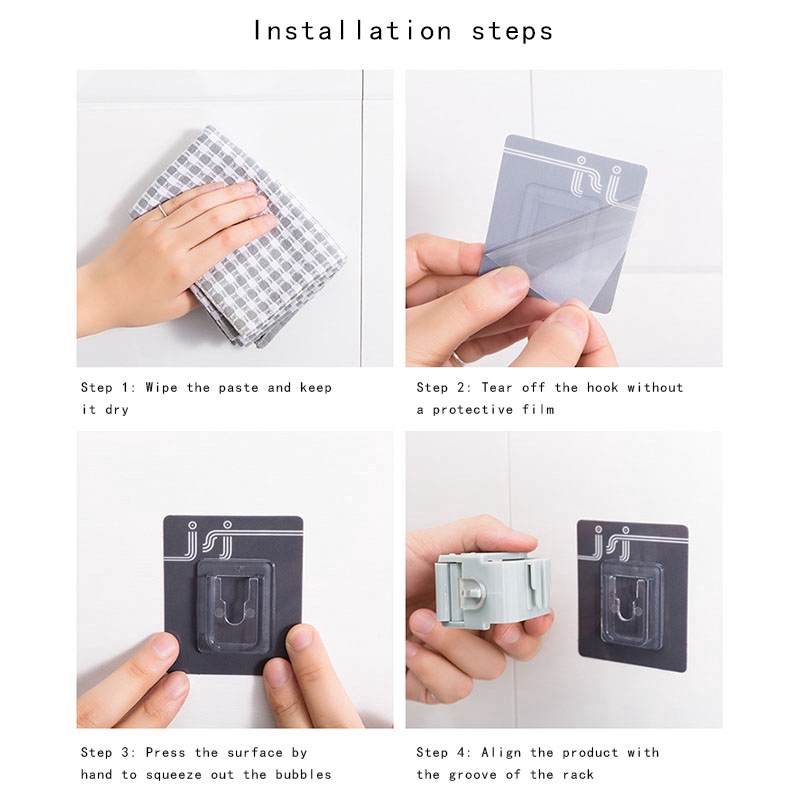 Móc dán tường hỗ trợ giữ cây lau nhà tiện dụng