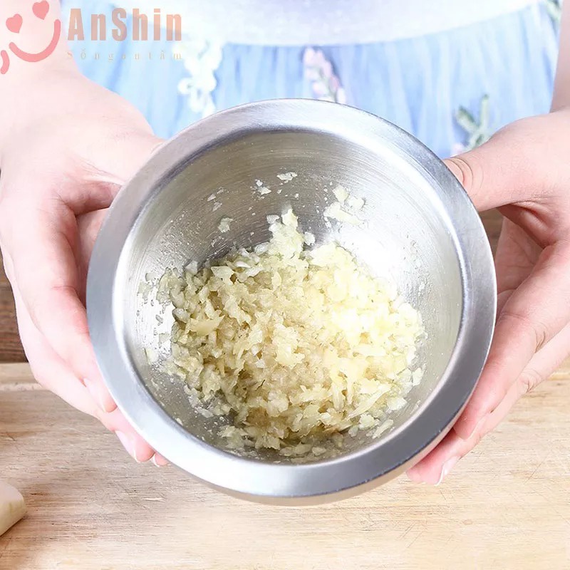 Bộ cối chày inox 304 máy nghiền tỏi Xay tỏi thủ công Bình đựng dược liệu nghiền gia đình Máy mài đa năng