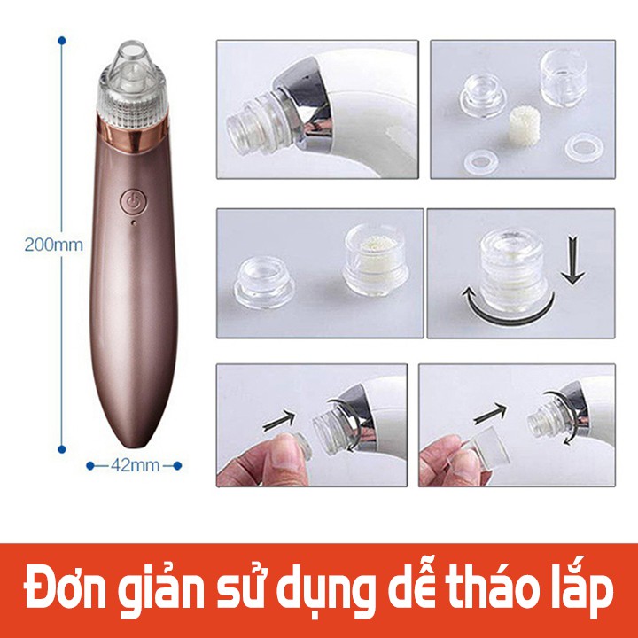 Máy Hút Mụn Cao Cấp 5 Lực Hút Mạnh Tê Da Luôn