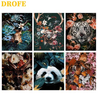 Bộ Tranh Sơn Dầu 40x50cm Tự Làm Hình Động Vật Độc Đáo