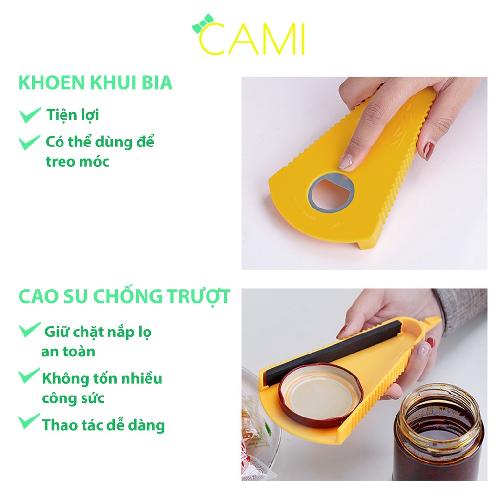 Dụng cụ đa năng khui nắp chai nhựa, thủy tinh, chai bia, đồ hộp bằng thiếc, kim loại - Cami - CMPK210