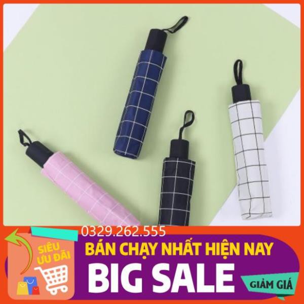 (FreeShip) Ô kẻ ô gấp gọn cực bền tiện lợi có lớp bạc chống tia UV
