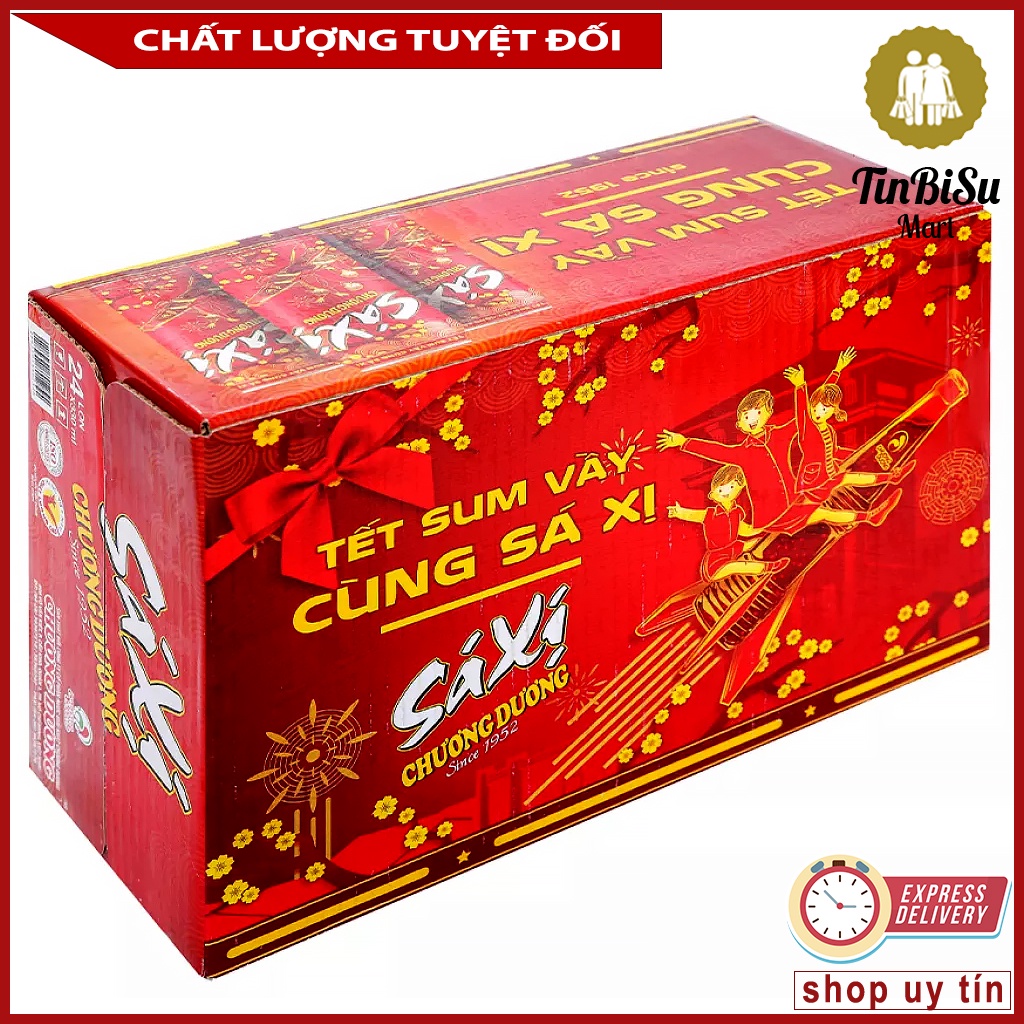 Nước ngọt sá xị Chương Dương sleek vị nguyên bản ( lon cao 330ml, thùng 24 lon )