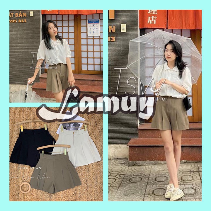 [Q011] Quần kaki xếp li giả váy siêu hot