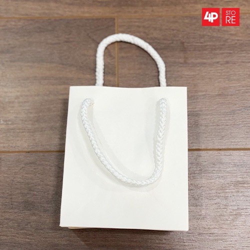 10 TÚI KRAFT TRẮNG NGÀ QUAI VẢI 11X13X6CM - HỎA TỐC