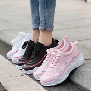 {Free Ship từ đơn hàng 99k} 3 màu, độn đế 3 phân, Giày thể thao nữ size 35-39