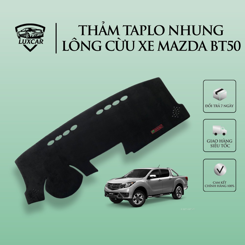 Thảm taplo nhung lông cừu LUXCAR xe MAZDA BT50 | Đế cao su cao cấp chống nóng,chống trượt