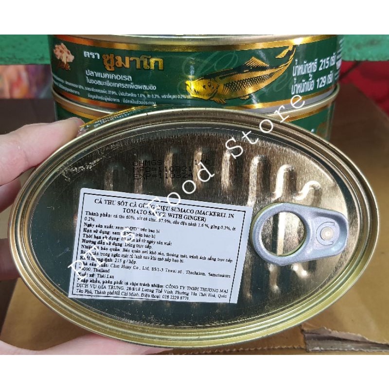 Cá Mòi Thái &quot;Hộp Lớn&quot; 215g. Sốt cà cay XO EROS / sốt cà gừng SUMACO (Cty Chin Huay Thailand)