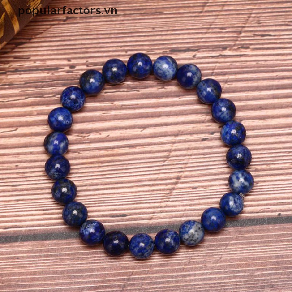 Vòng Tay Chuỗi Hạt Đá Lapis Lazuli 8mm Co Giãn Thời Trang Unisex