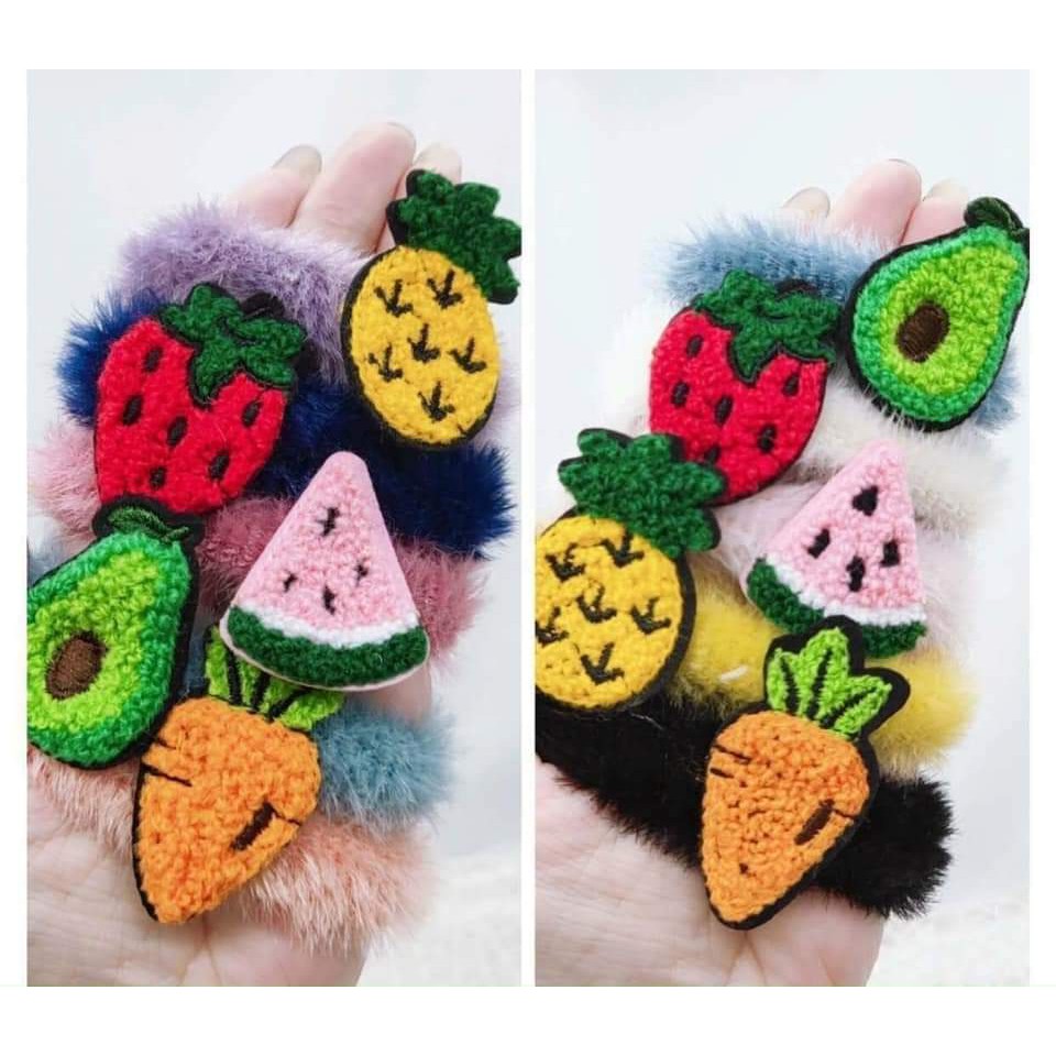 Dây buộc tóc, cột tóc vải nhung mềm kèm stieck to cute cho nữ