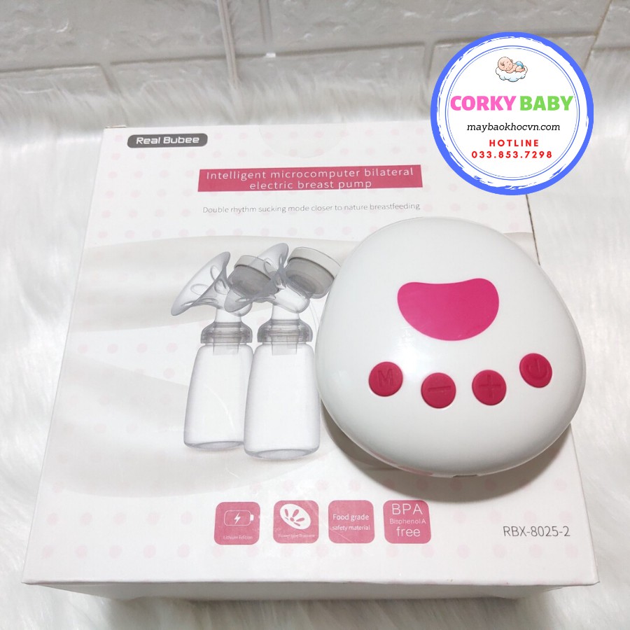 Máy hút sữa CORKY BABY MH01 - tích hợp 2 chế độ hút (massa và vắt sữa), Pin tích điện tiện lợi.