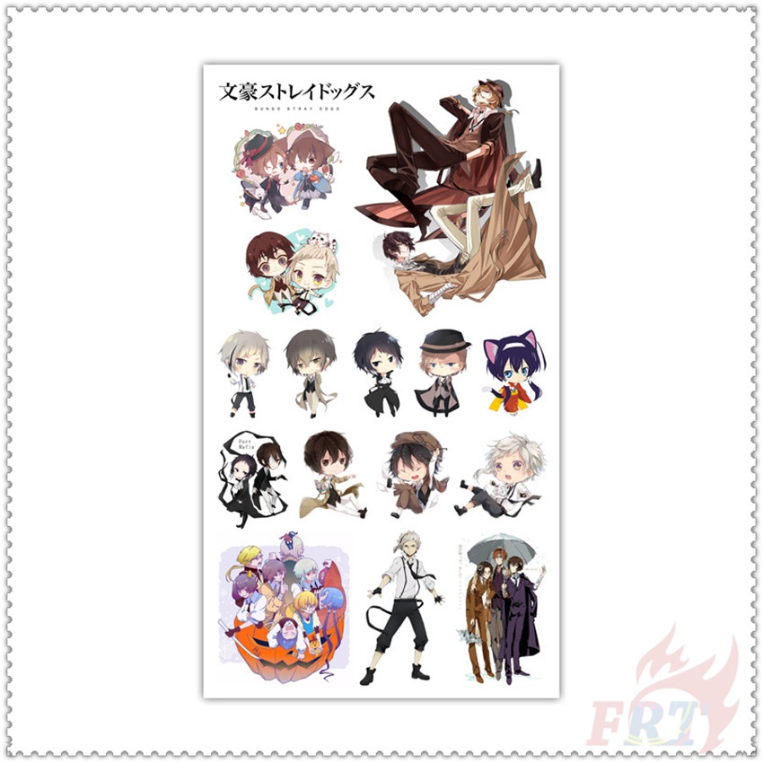 Miếng dán hình xăm tạm thời mini nhân vật anime Bungo Stray Dogs chống thấm nước