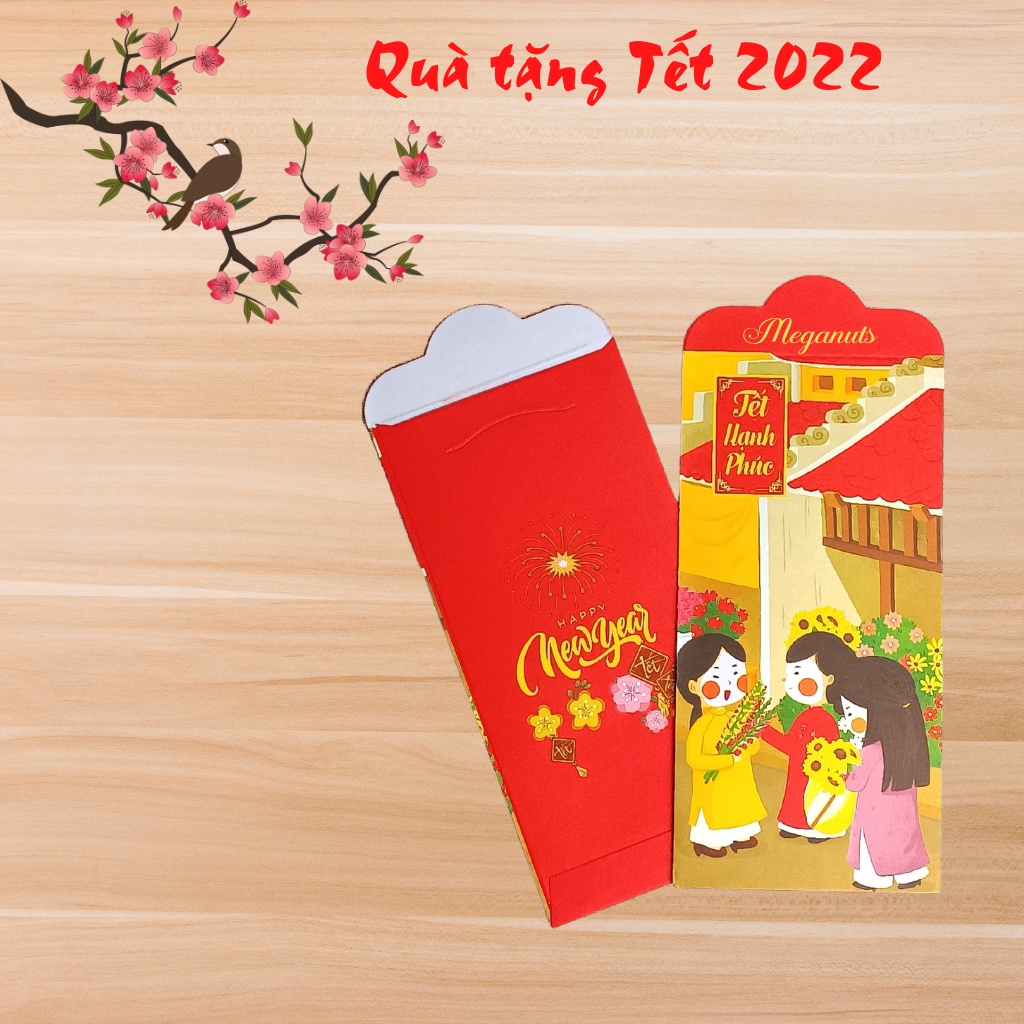 Quà tặng Tết 2022 - Combo 5 phong bao Lì xì Tết Meganuts mẫu ngẫu nhiên