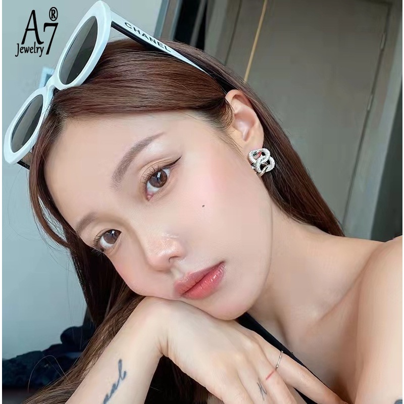 S925 Sterling Silver Twist Wrap Bộ trang sức có thể điều chỉnh mở vòng và bông tai