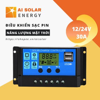 Điều khiển PWM 30A Sạc năng lượng mặt trời 12v 30A, bộ điều khiển sạc pin năng lượng mặt trời 30A AISOLAR