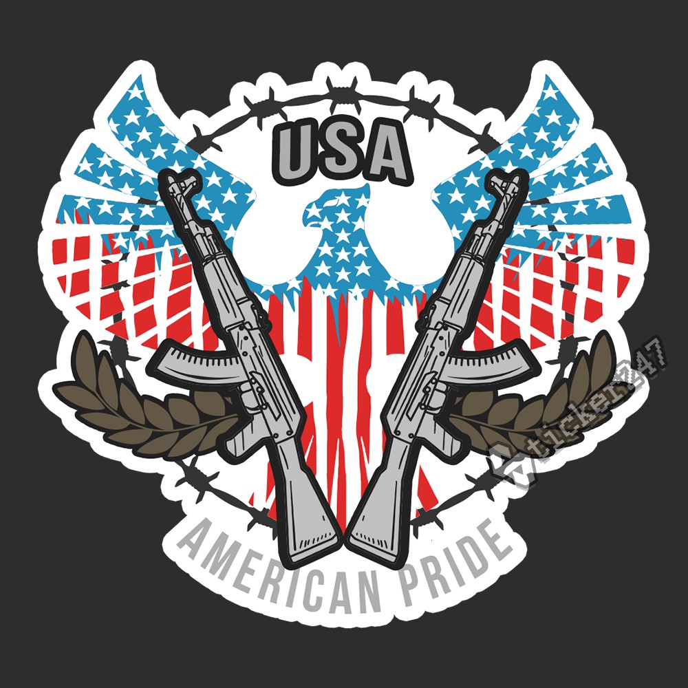 𝗦𝘁𝗶𝗰𝗸𝗲𝗿 dán trang trí hình chim đại bàng Mỹ USA United  States of American | USA0001 | Sticker 247