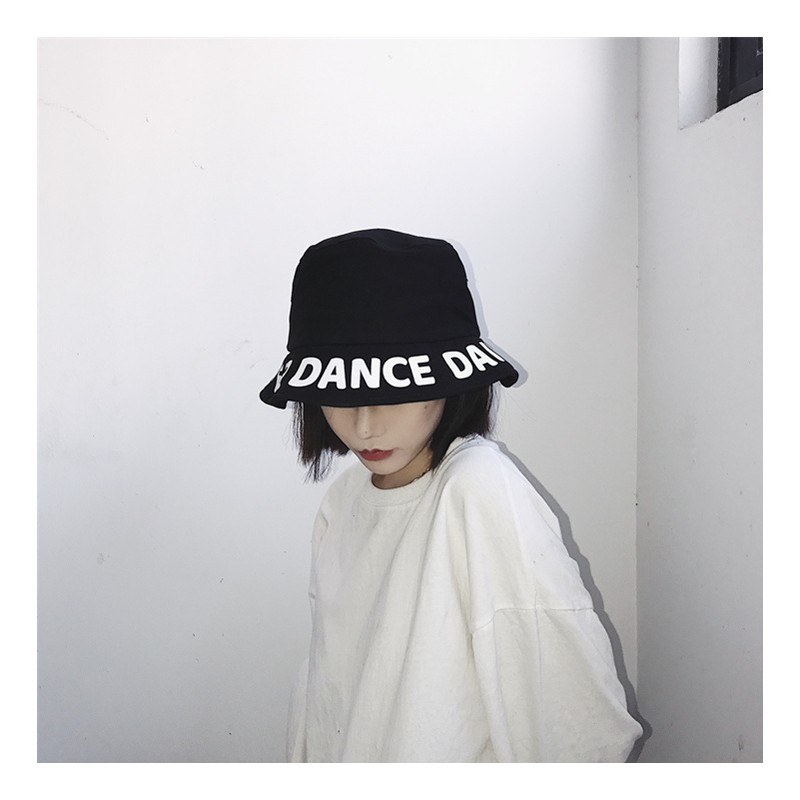 [spot shooting] Korean street trend letter fisherman's hat Japanese art versatile summer men's and women's sunscreen wide brim sunshade hat basin hat holiday hat