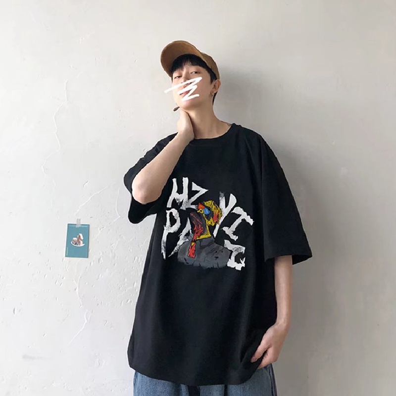 Áo Thun Dáng Rộng In Chữ Phong Cách Hàn Quốc Thời Trang Mùa Hè Cho Nam / Size M-8XL