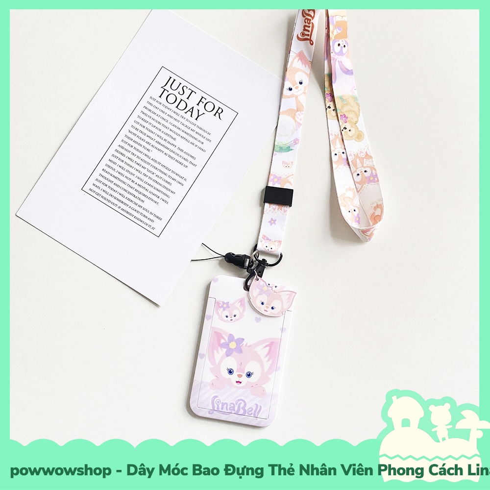 [Sẵn VN - Hỏa Tốc] Dây Móc Bao Đựng Thẻ Nhân Viên Nhựa PC Mẫu Nhân Vật Hoạt Hình Lina Bell Disne Cute Cat
