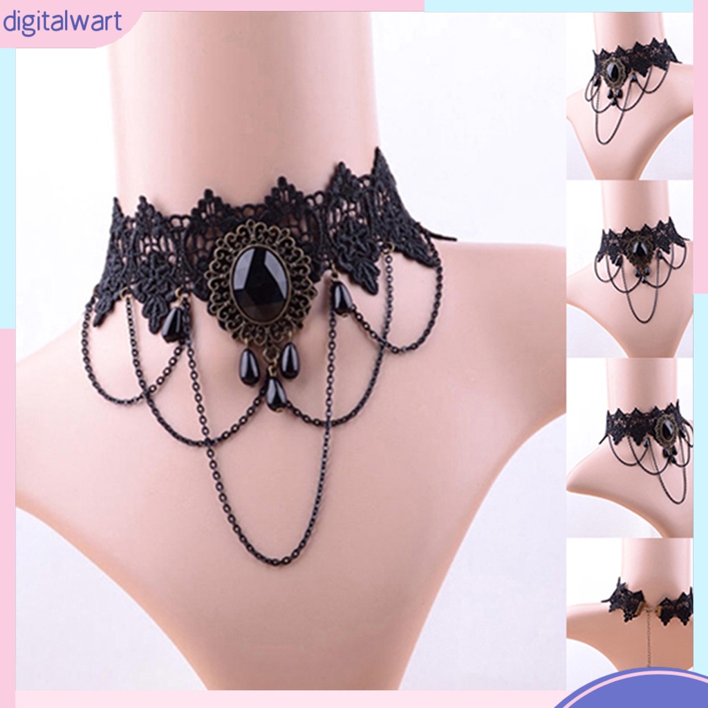 Vòng cổ choker đính đá phong cách thời trang cổ điển cho nữ
