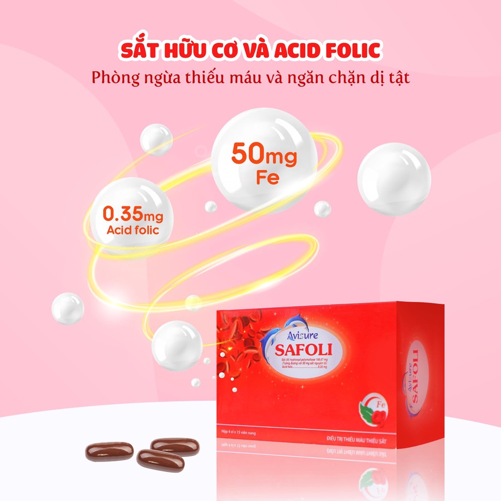 Avisure Safoli.Bổ Sung Sắt,Dưỡng Chất Cho Phụ Nữ Có Thai