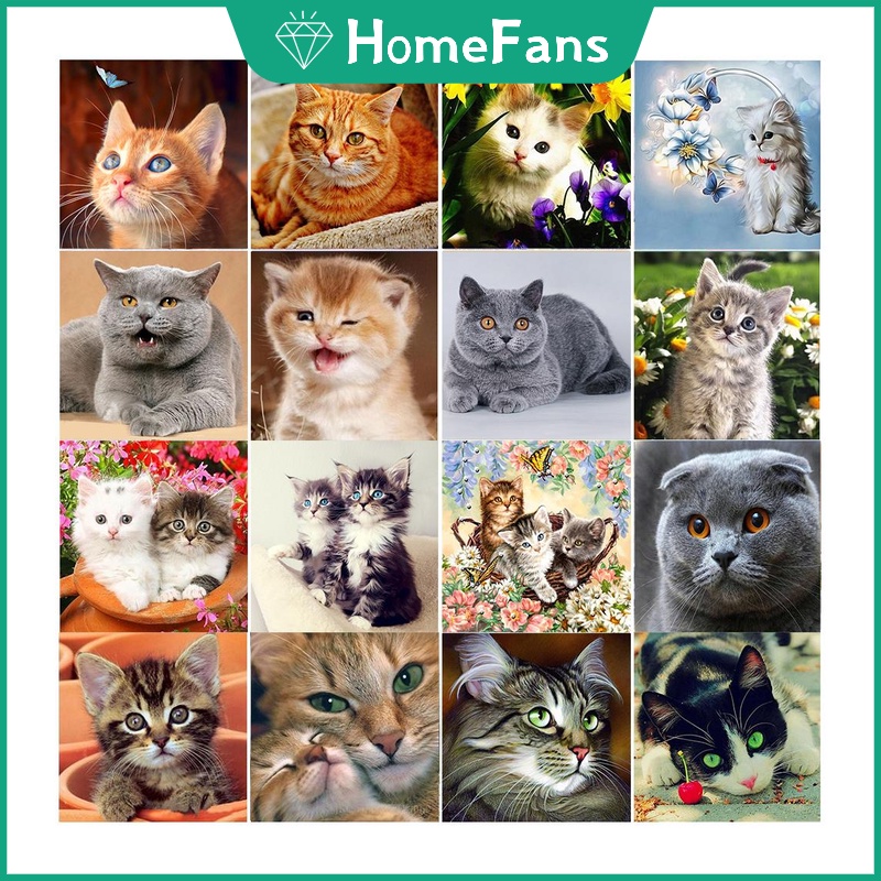 Bộ Tranh Đính Đá 5D Tự Làm 40x40cm/50x50cm Hình Động Vật Trang Trí Nhà Cửa