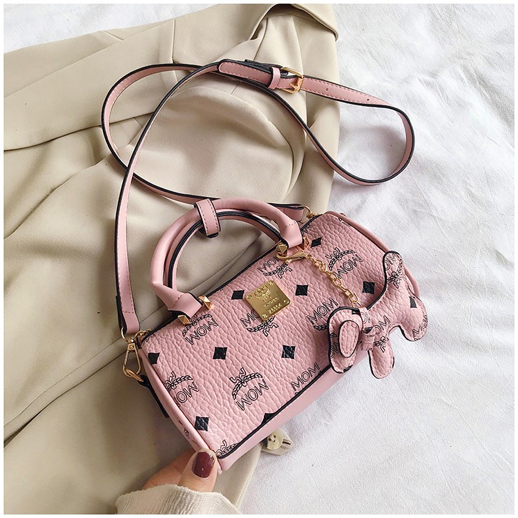 HOÀN XU - FREESHIP _ Túi đeo chéo , túi xách nữ hình trống kèm móc khoá hình ngựa đáng yêu