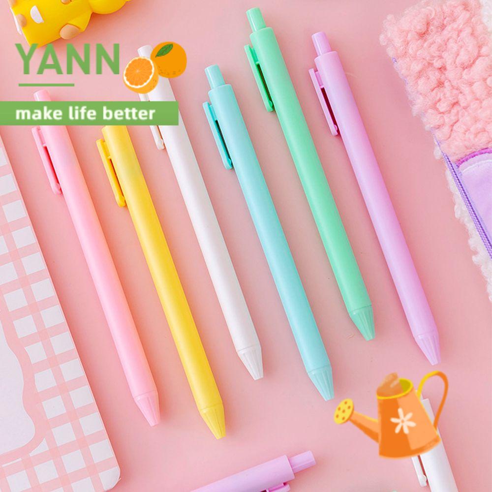 YANN Candy Gel Pen Black Ink Stationery Fountain Pen Creative Signature Solid Color Press Writing Supplies
