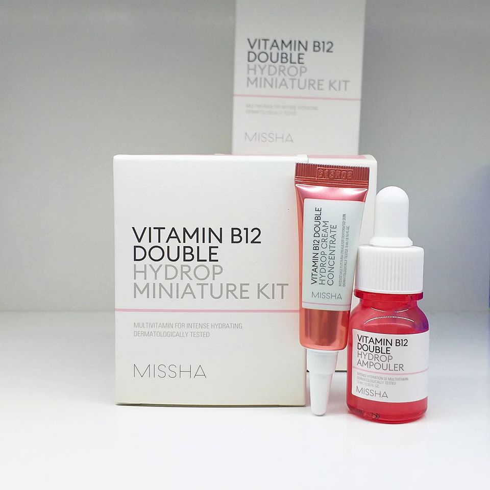 Combo 10 Sample Dưỡng Da Missha Vitamin B12 Double Hydrop Ampouler, Cream Concentrate 1ml