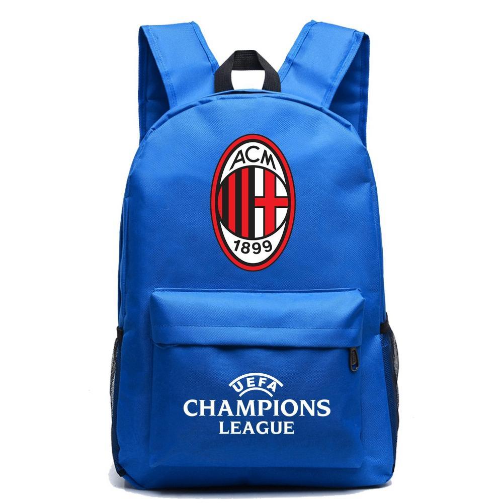 Ba Lô Vải Canvas In Chữ AC Milan Phong Cách Châu Âu Cho Nam Và Nữ