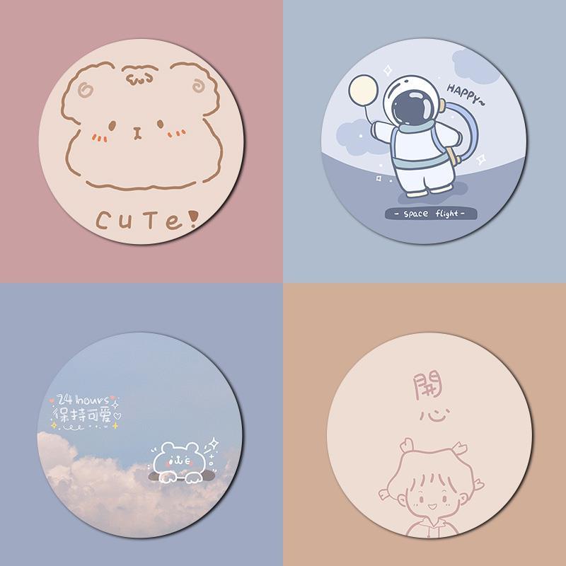 Tấm Lót Chuột Hình Tròn Dày Dặn Chống Trượt Họa Tiết Hoạt Hình Dễ Thương