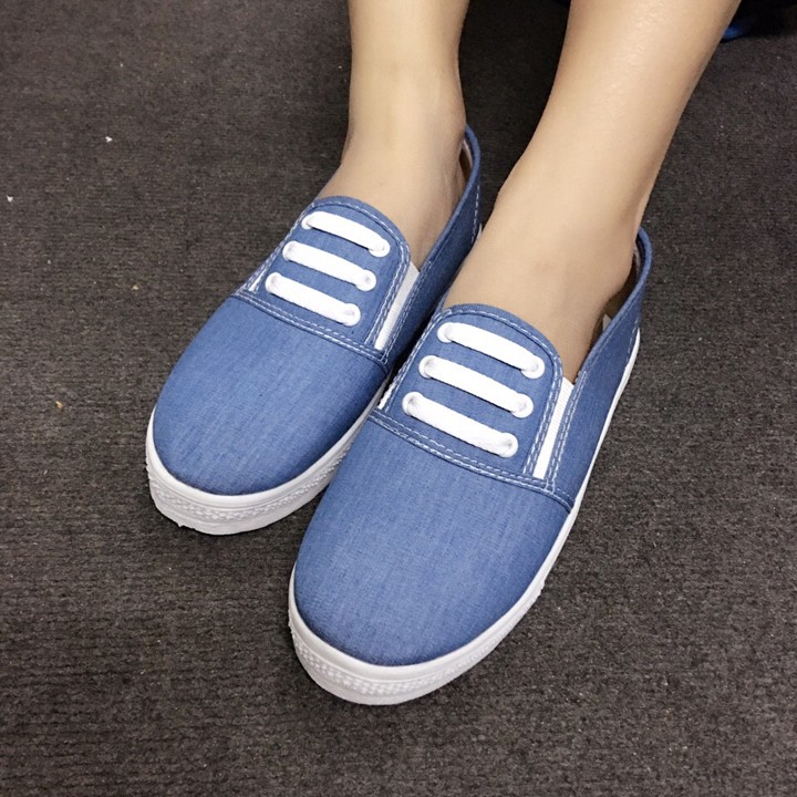 Giày slip on 3 dây màu jean nhạt Koin vv86