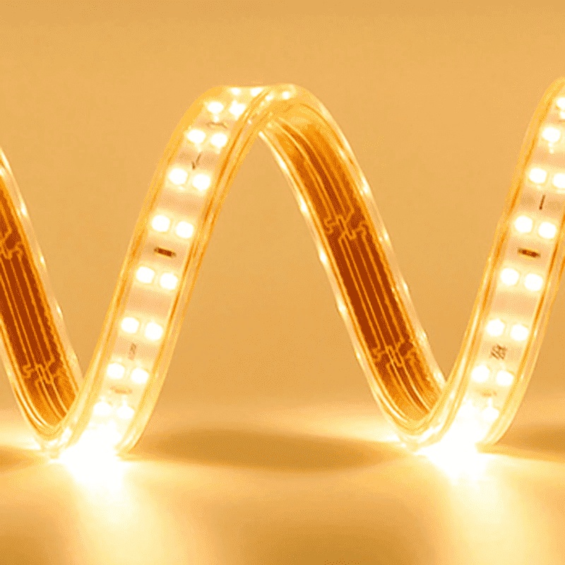 Dây led đôi màu vàng 2835 mạch led sợi đồng bọc vỏ nhựa silicon dẻo - cắt theo m